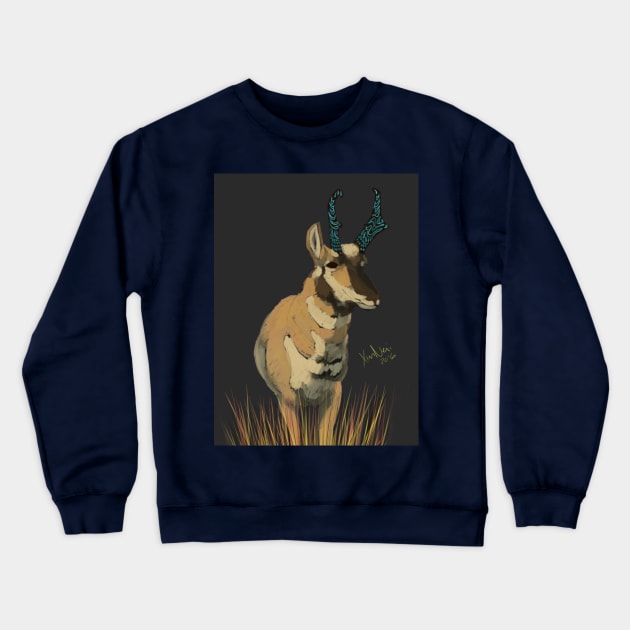 Pronghorn Conservation Tee Crewneck Sweatshirt by XimNeri